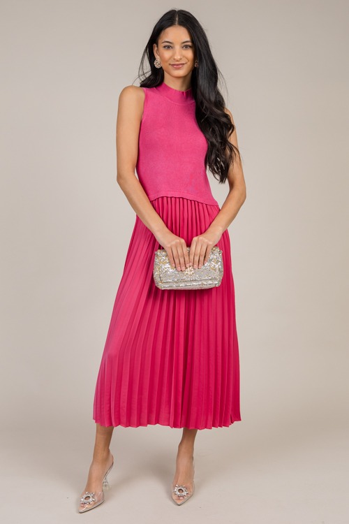 Pleated Contrast Midi, Pink - 1216-52h.jpg