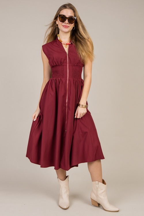 Smock Waist Zip Midi, Merlot - 1216-81.jpg