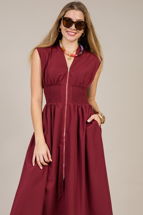 Smock Waist Zip Midi, Merlot - 1216-83.jpg