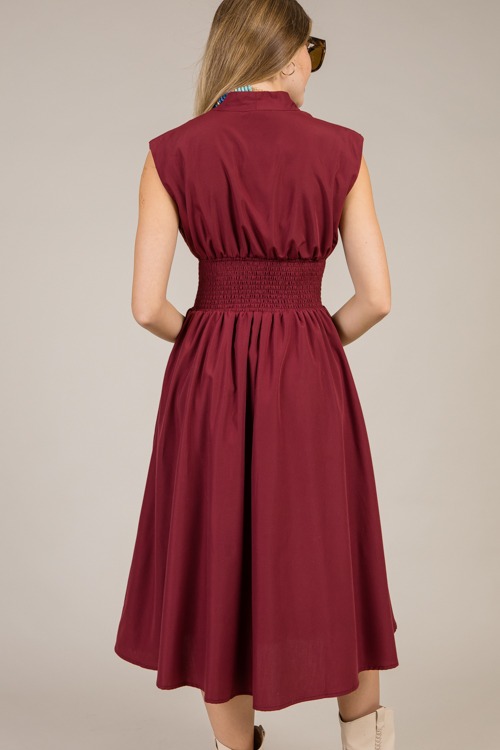 Smock Waist Zip Midi, Merlot - 1216-85h.jpg