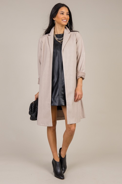 Ellie Open Coat, Oatmeal