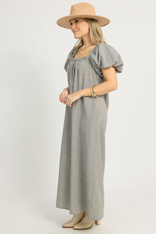 Gingham Puff Sleeve Maxi, Black - 1217-102.jpg