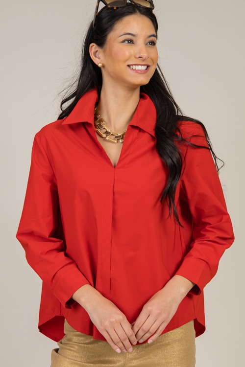 Jamile Stretch Shirt, Red - 1217-105.jpg