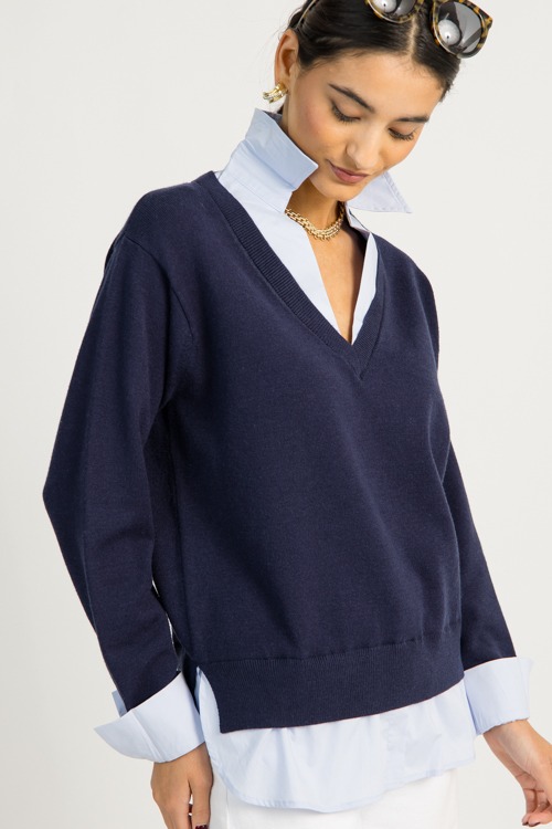 Lucy Layered Sweater, Navy Blue - 1217-146h.jpg