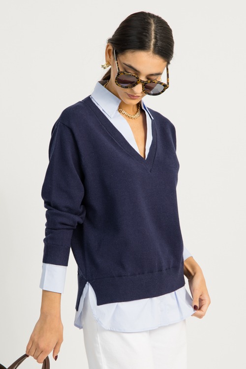 Lucy Layered Sweater, Navy Blue - 1217-148.jpg