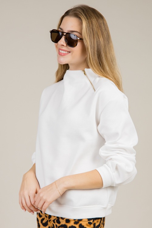 Zip Neck Sweatshirt, Cream - 1217-15.jpg