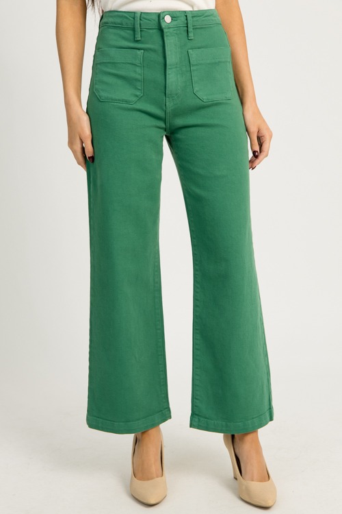 Patch Pocket Wide Leg Jeans,Grn - 1217-187.jpg