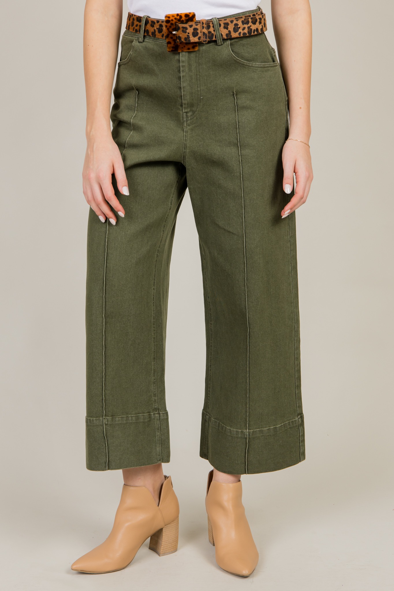 Camden Wide Leg Jeans, Olive