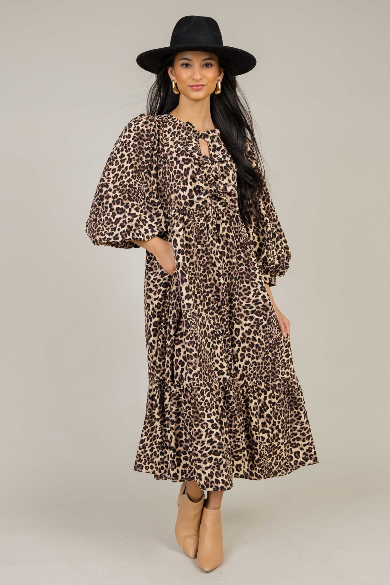 Leopard Bow Midi, Taupe - 1217-36.jpg