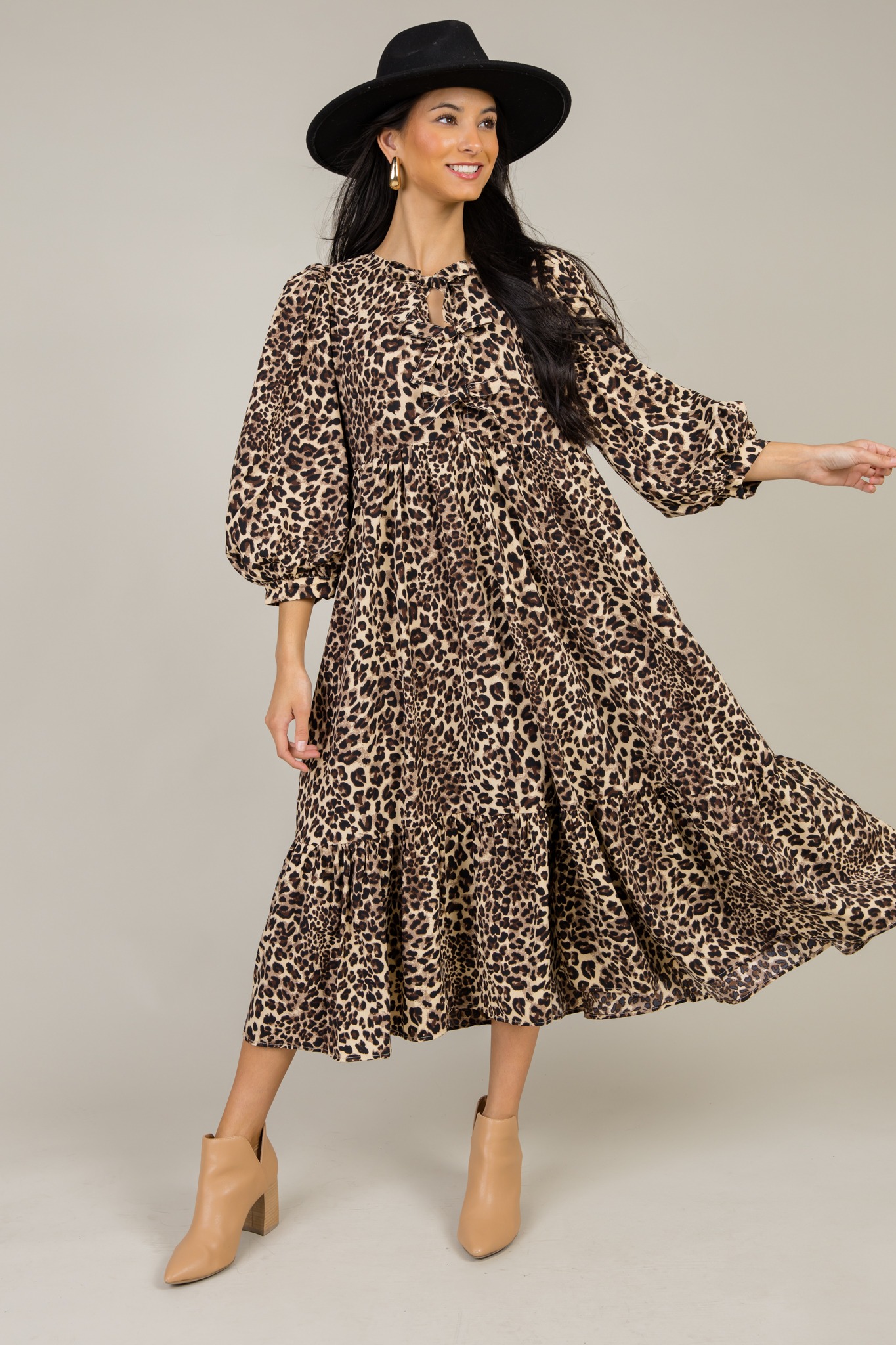 Leopard Bow Midi, Taupe - 1217-37.jpg