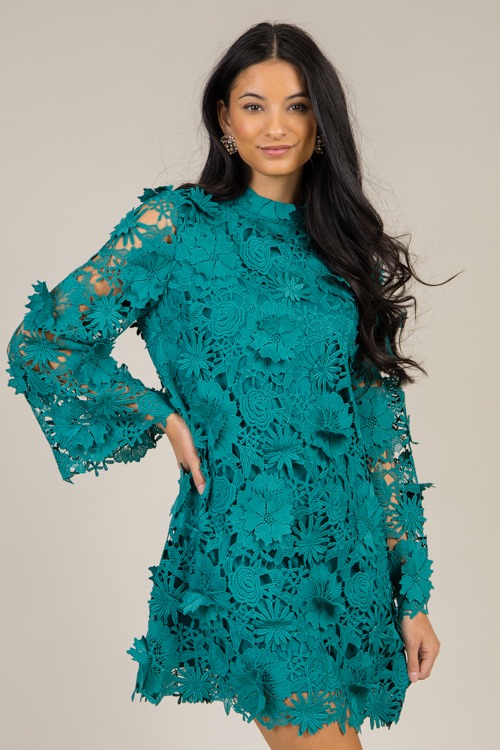 Floral Lace Dress, Teal Green - 1217-53.jpg