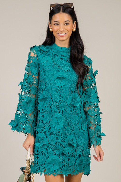 Floral Lace Dress, Teal Green - 1217-54.jpg