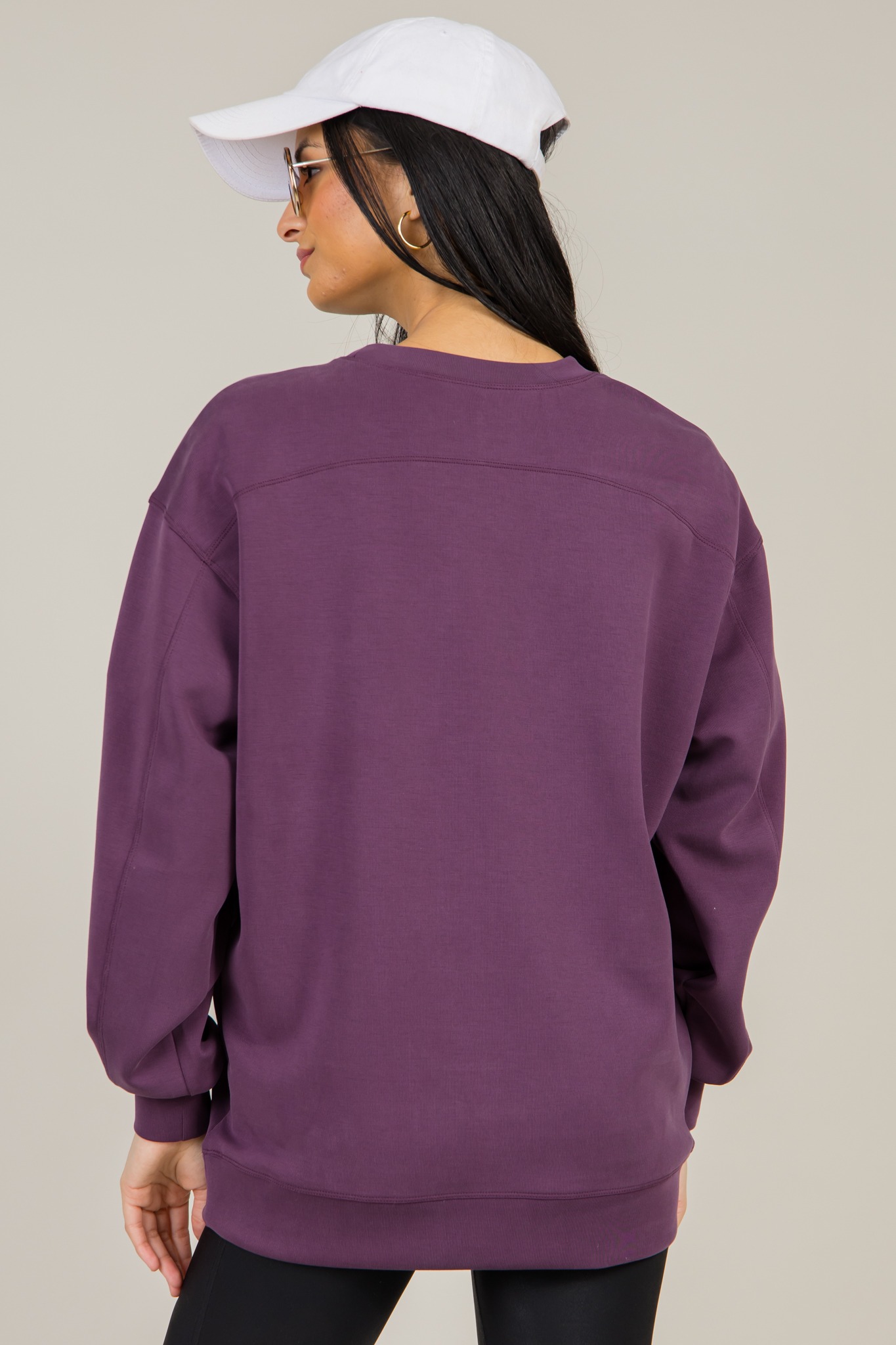 Oversized Creamy Crew Neck, Plum - 1217-55.jpg