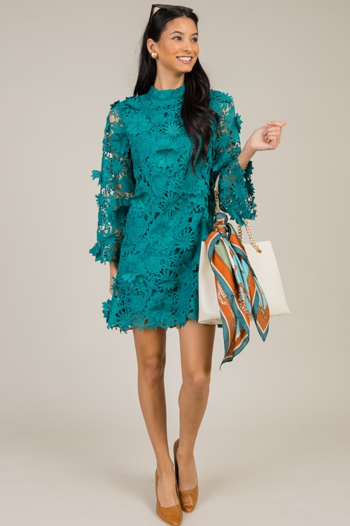 Floral Lace Dress, Teal Green - 1217-56.jpg