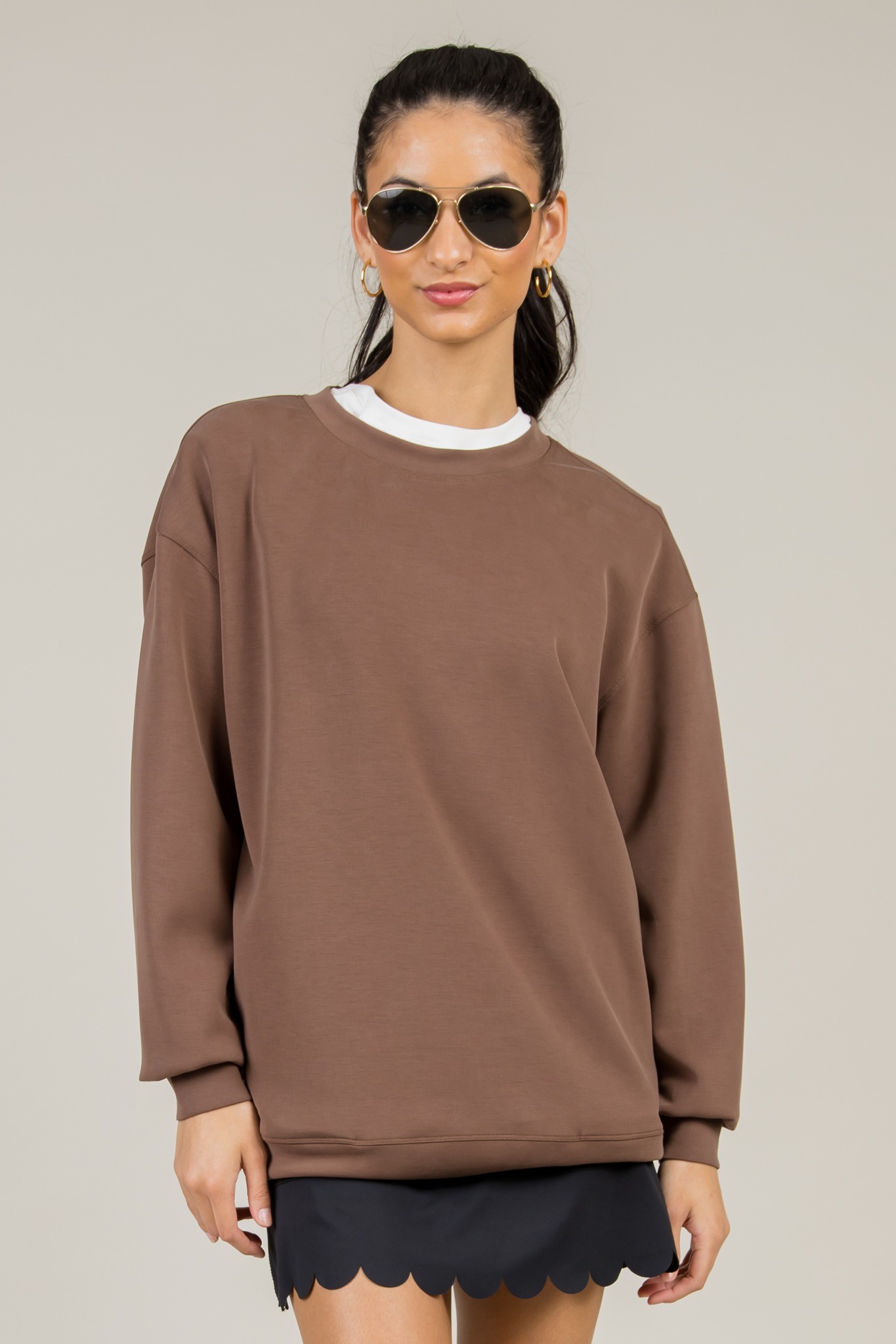 Oversized Creamy Crew Neck, Mocha