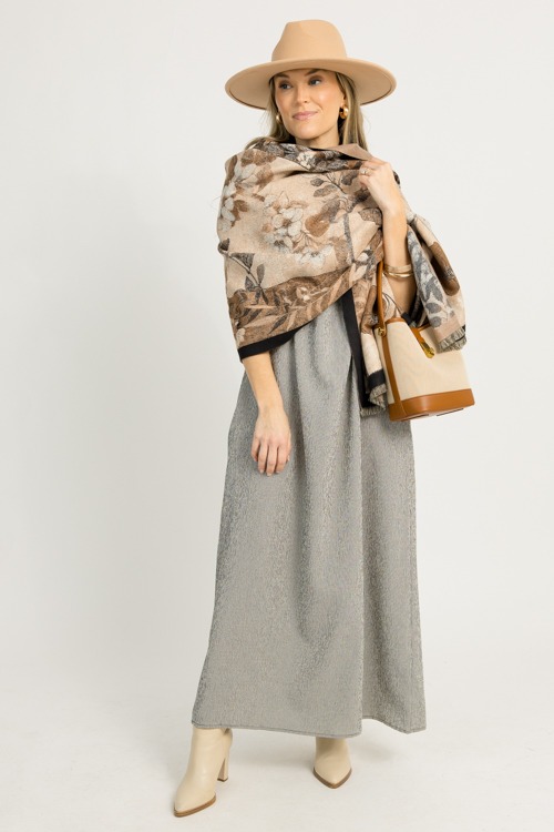 Vintage Floral Scarf, Khaki Beige - 1217-97.jpg