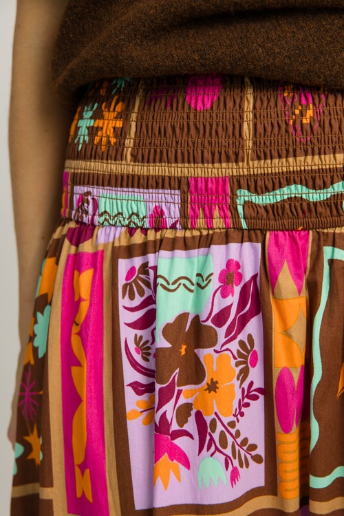 Floral Frame Maxi Skirt, Brown - 1218-12.jpg