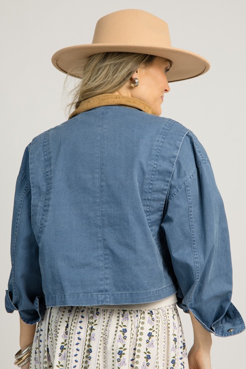 Suede Collar Jacket, Blue - 1218-120.jpg