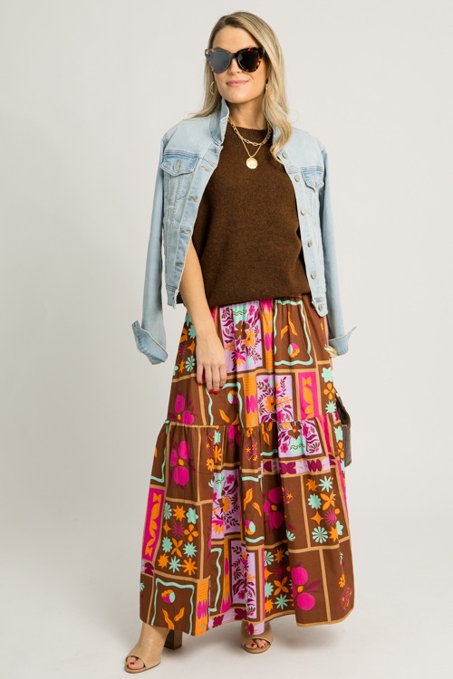 Floral Frame Maxi Skirt, Brown - 1218-13.jpg