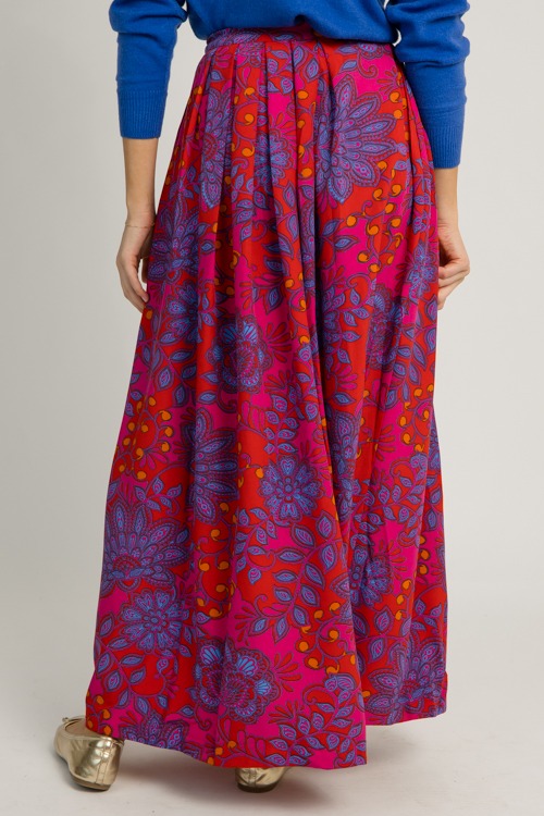 Floral Pleated Maxi Skirt, Fuchsia - 1218-135.jpg