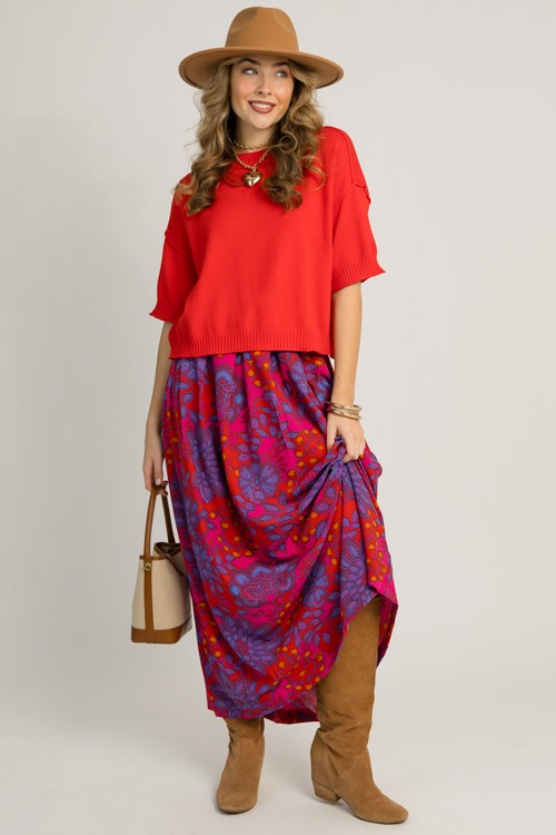 Floral Pleated Maxi Skirt, Fuchsia - 1218-137.jpg
