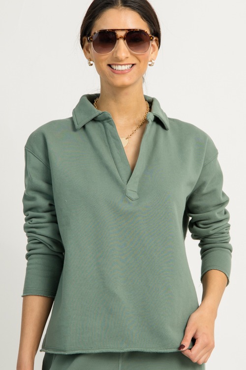 Collared Pullover Top, Pine - 1218-156.jpg