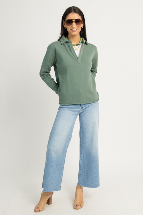 Collared Pullover Top, Pine - 1218-172.jpg