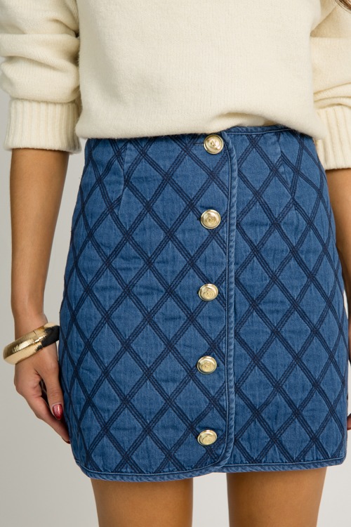 Quilted Denim Button Skirt, Blue - 1218-28.jpg