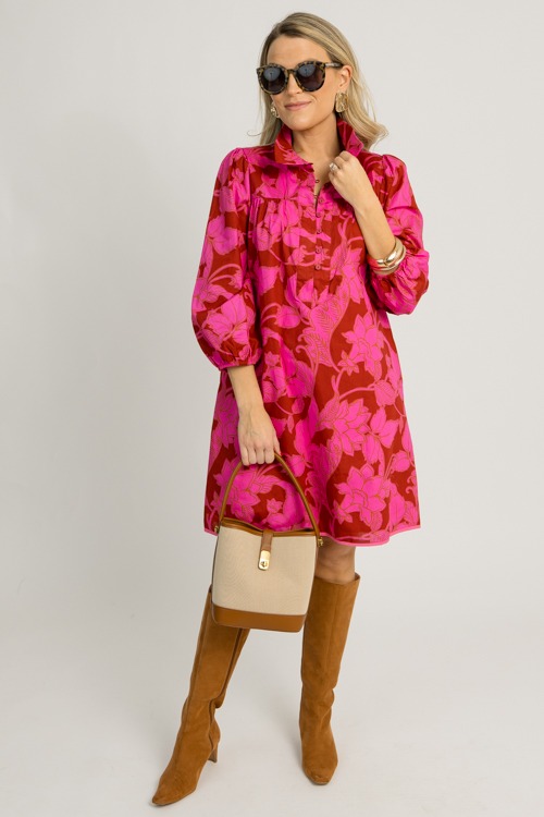 Raven Floral Dress, Burgundy Pink - 1218-31.jpg