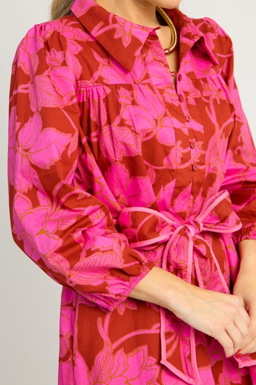 Raven Floral Dress, Burgundy Pink - 1218-35.jpg