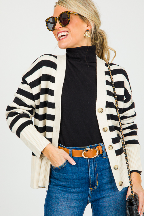 Sia Stripe Button Sweater