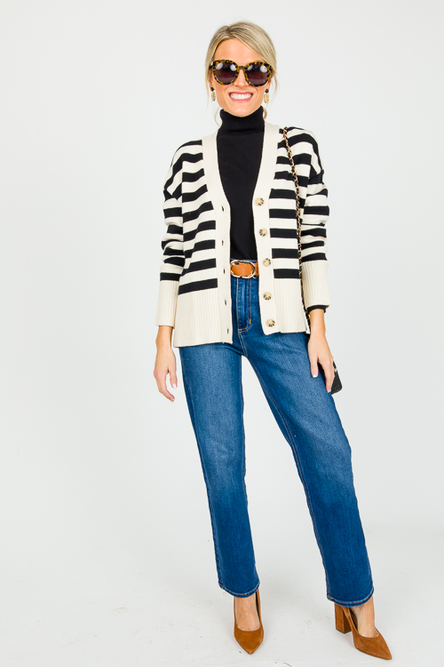 Sia Stripe Button Sweater