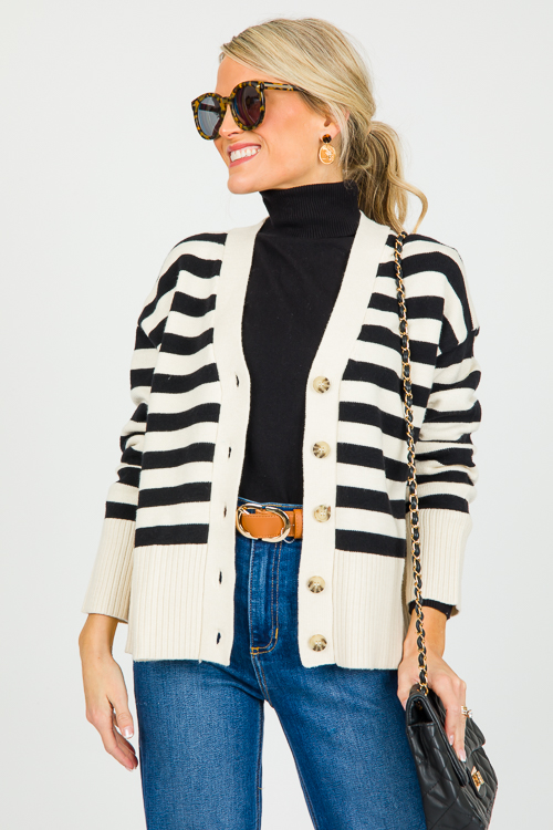 Sia Stripe Button Sweater