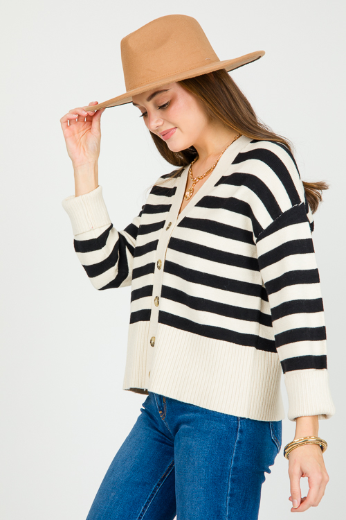 Sia Stripe Button Sweater
