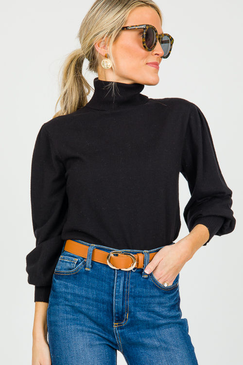Oval Buckle Belt, Tan