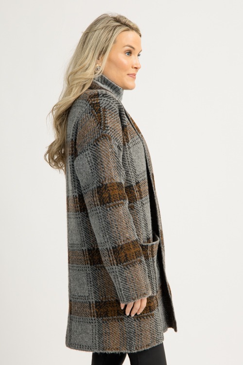 Checkered Open Cardigan, Charcoal - 1218-7.jpg
