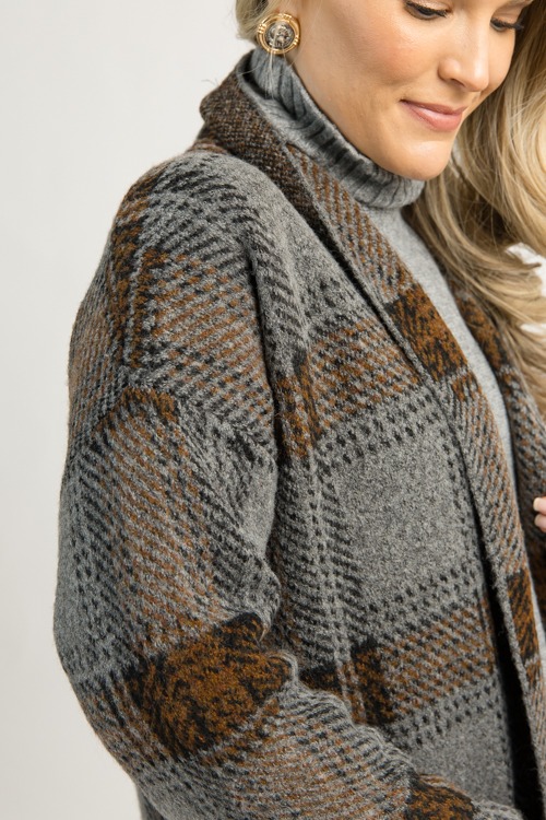 Checkered Open Cardigan, Charcoal - 1218-8.jpg