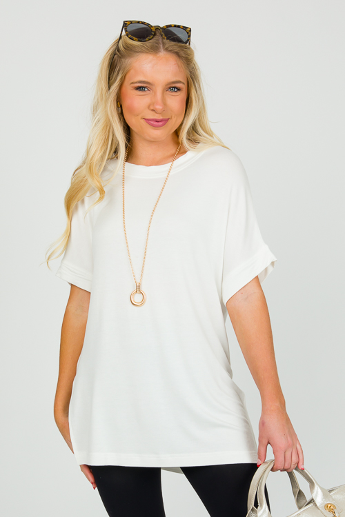 Dolman Tunic Tee, White