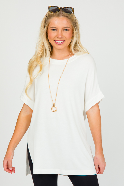 Dolman Tunic Tee, White