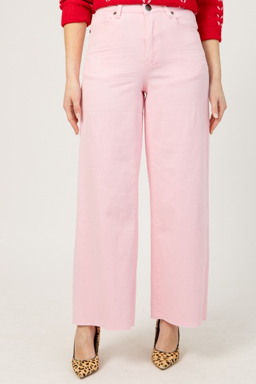 Raw Hem Wide Leg Pants, Pink - 1219-16P.jpg