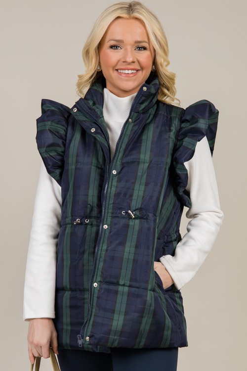 Plaid Ruffle Puffer Vest, Navy - 1219-22.jpg