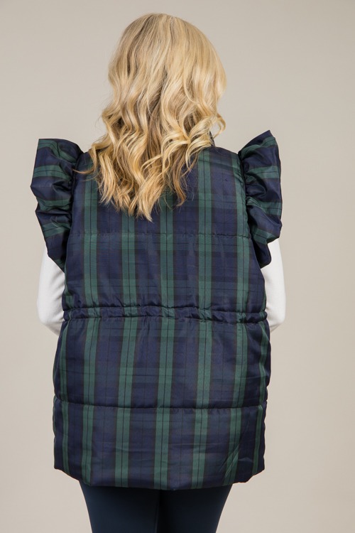 Plaid Ruffle Puffer Vest, Navy - 1219-23.jpg