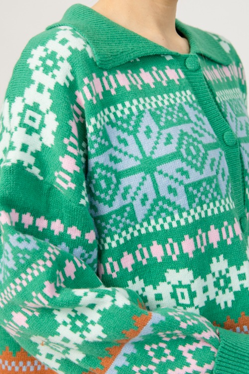 Cheery Button Sweater, Green Multi - 1219-27.jpg