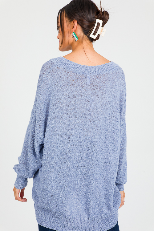 Boucle Button Cardi, Blue