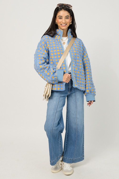 Textured Grid Jacket, Blue/Yellow - 1219-75.jpg