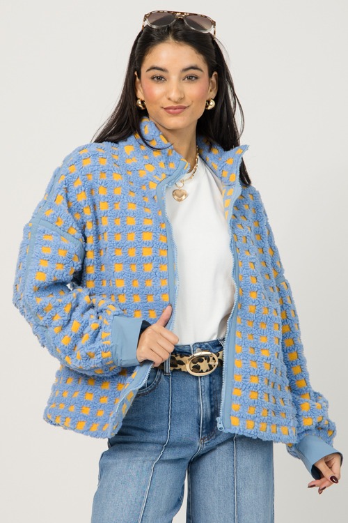 Textured Grid Jacket, Blue/Yellow - 1219-79.jpg