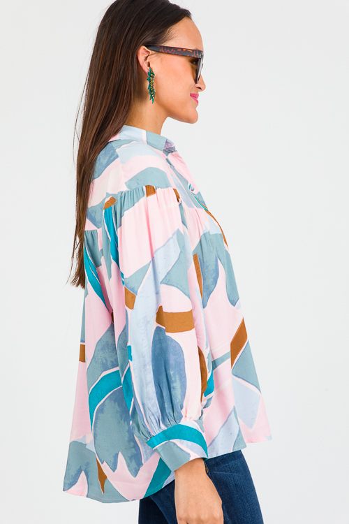 Abstract Button Top, Blue Combo