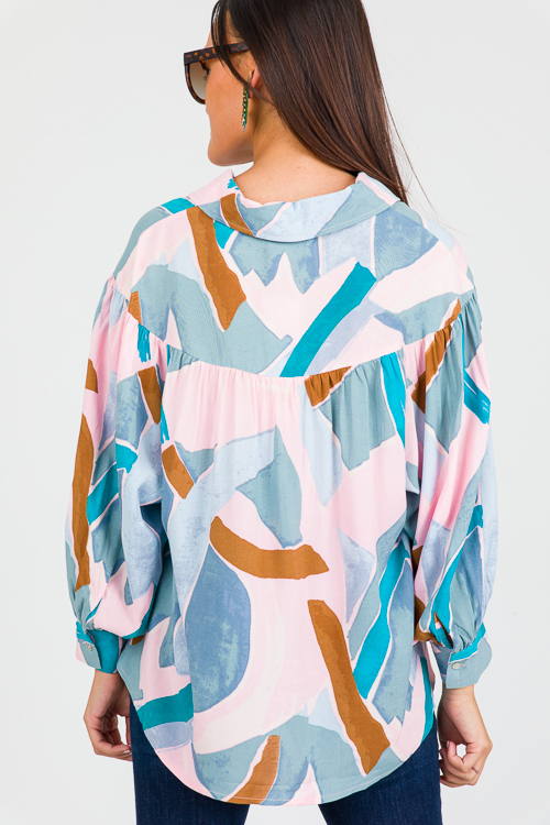 Abstract Button Top, Blue Combo