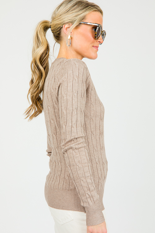 Twisted Cable Sweater, Camel