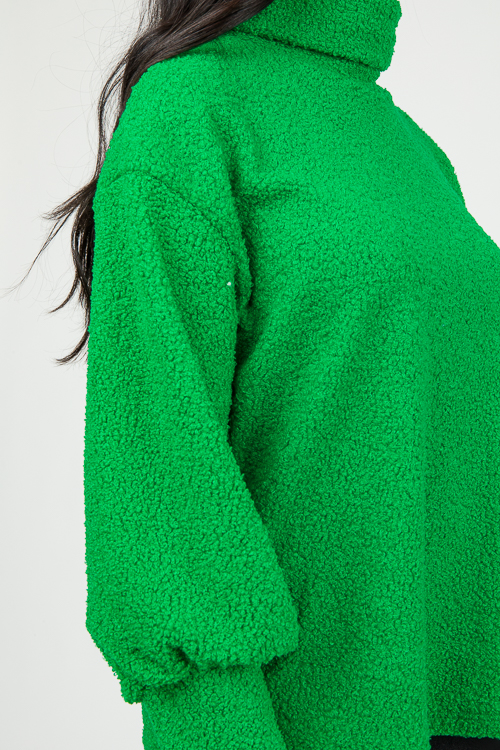 Sherpa Turtleneck Pullover, Green